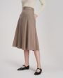 Шерстяная юбка миди со складками, цвет серый - миниатюра 4