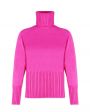 Шерстяной свитер с высоким воротником-стойкой, цвет розовый - миниатюра 1