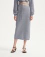 Трикотажная юбка-карандаш Miro с завязками на поясе, цвет светло-серый - миниатюра 3