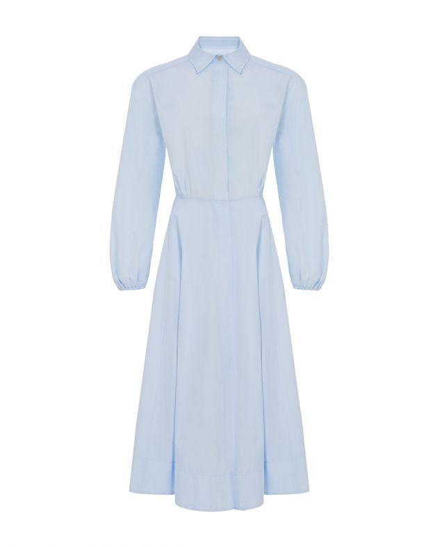 Forte Forte Платье-рубашка с пышной юбкой, цвет голубой - изображение 1