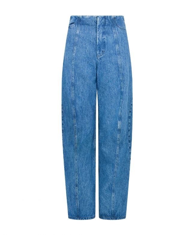 Широкие джинсы, цвет синий - изображение 1