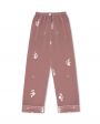 Шелковая пижама с брюками, цвет коричневый - миниатюра 3