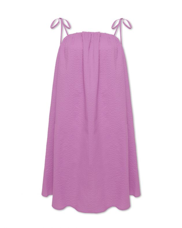 Короткое платье Muro с бретелями на завязках, цвет розовый - изображение 1