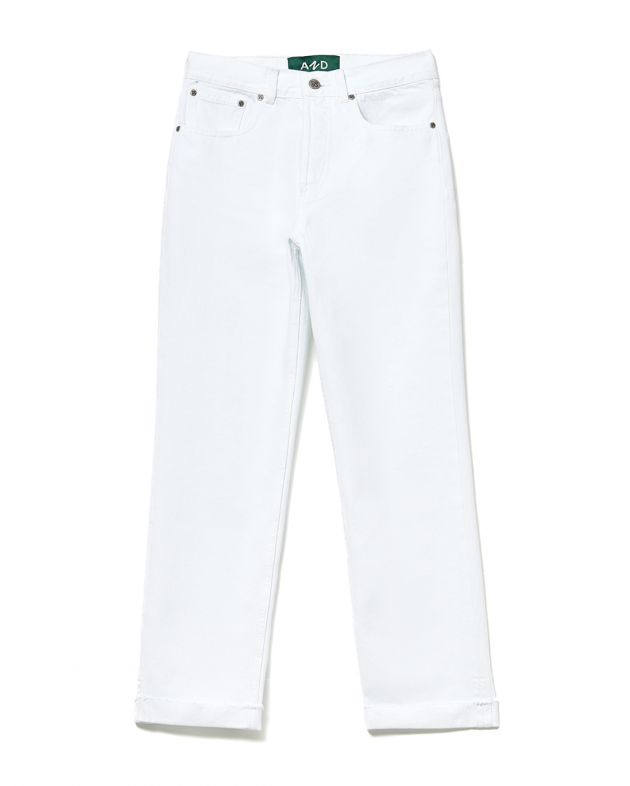 Укороченные джинсы со средней посадкой, цвет белый - изображение 1