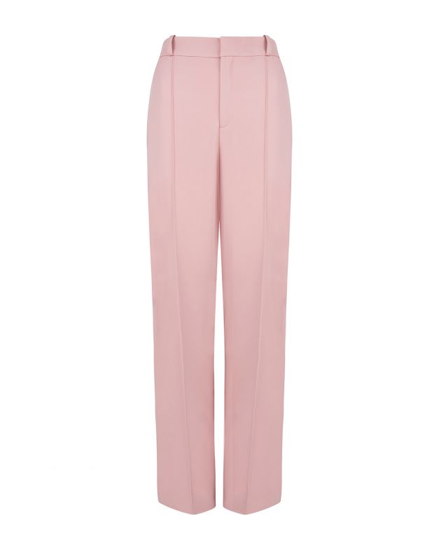 Широкие костюмные брюки, цвет розовый - изображение 1