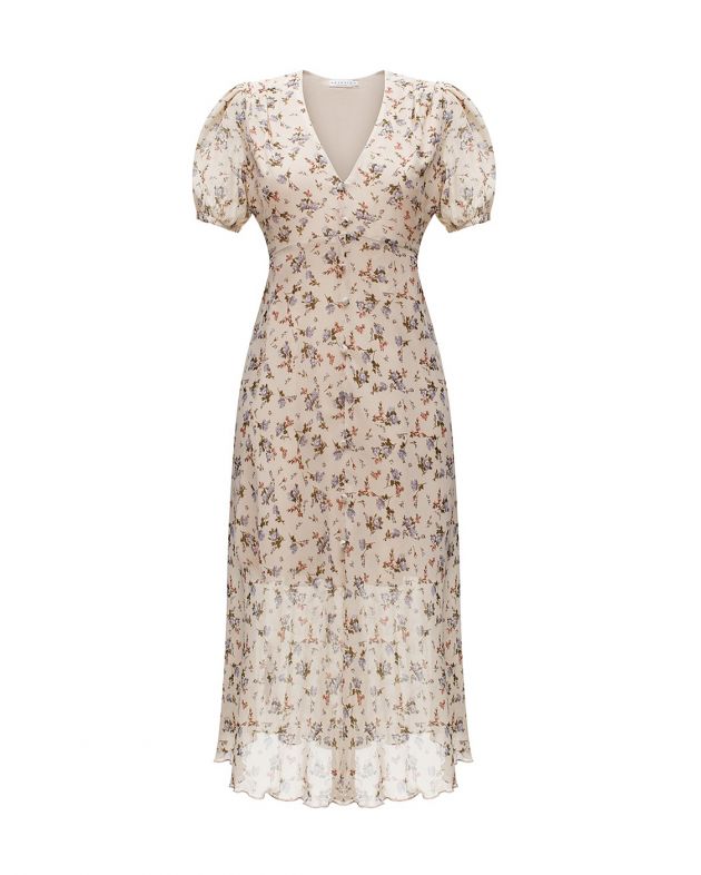 Платье миди Yasmin с цветочным принтом, цвет кремовый - изображение 1