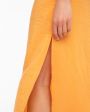 Платье макси Aviv из жатого смесового шелка, цвет оранжевый - миниатюра 5