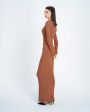 Aeron Платье Glenn в рубчик с воротником-поло, цвет коричневый - миниатюра 4