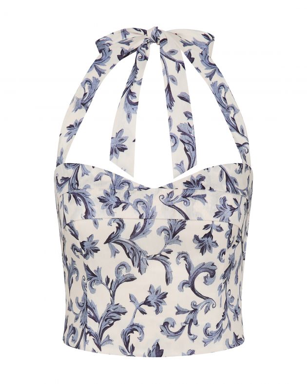 POSSE Топ изо льна и шелка, цвет разноцветный - изображение 1