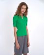Erika Cavallini Рубашка-поло в рубчик, цвет зеленый - миниатюра 3