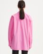 Оверсайз рубашка Espanto из хлопка, цвет розовый - миниатюра 6