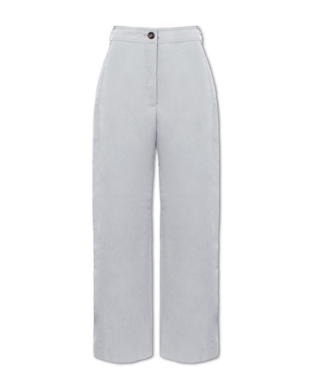 Широкие брюки с регулируемым поясом, цвет светло-серый - изображение 1