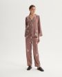 Шелковая пижама с брюками, цвет коричневый - миниатюра 4