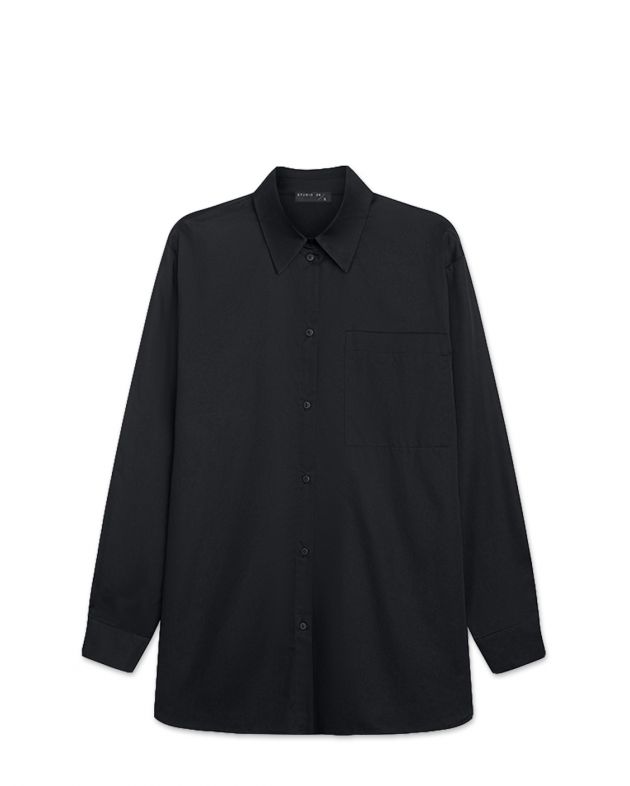Хлопковая рубашка, цвет черный - изображение 1