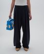 Широкие брюки из шерсти и шелка, цвет синий - миниатюра 3