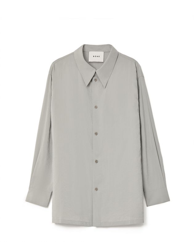 Рубашка Gintare из жатого смесового шелка, цвет светло-серый - изображение 1