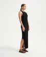 Эластичное трикотажное платье Islet из шелка и льна, цвет черный - миниатюра 2