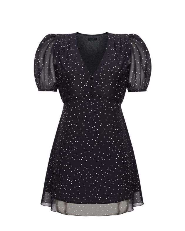 Короткое платье Yasmin в горох, цвет черный - изображение 1