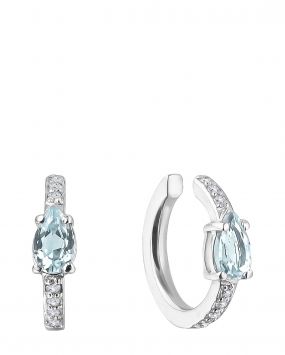 Кафф с голубым топазом и паве Ear Candy