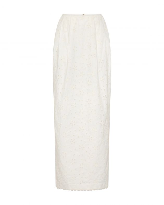 POSSE Юбка с вышивкой, цвет белый - изображение 1