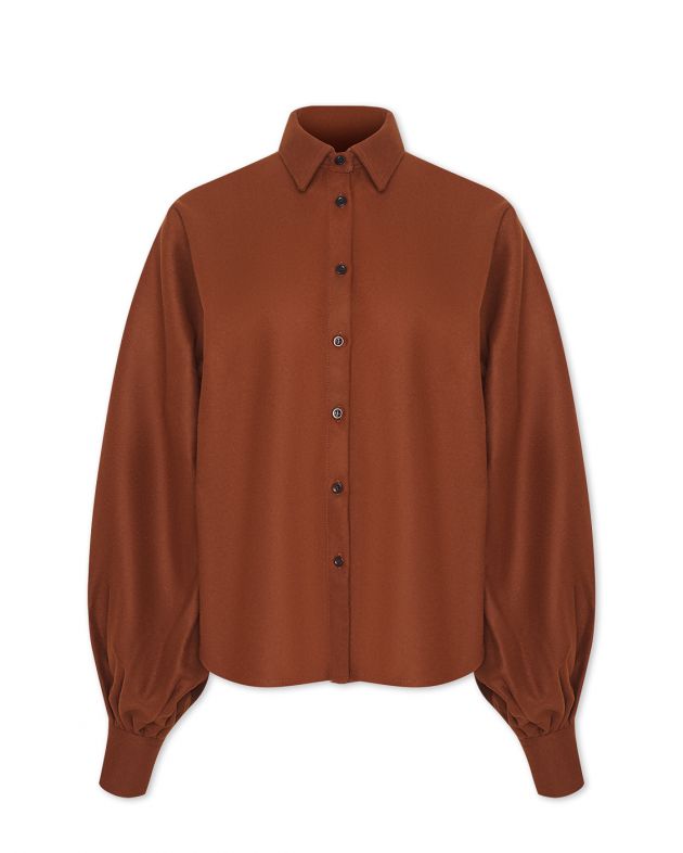 Made in Tomboy Блуза Claire с объемными рукавами, цвет коричневый - изображение 1