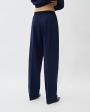Классические брюки на резинке, цвет синий - миниатюра 4