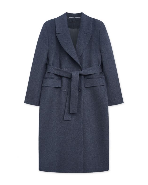 Двубортное пальто, цвет серый - изображение 1