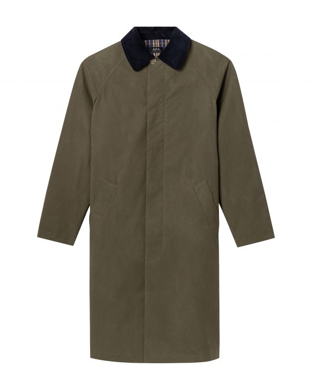 A.P.C. Плащ Gaspard, цвет хаки - изображение 1
