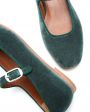 Бархатные туфли Mary Jane, цвет зеленый - миниатюра 3
