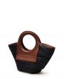 Стеганая сумка-тоут Cala Mini из нейлона, цвет черный/коричневый - миниатюра 2