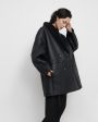 LOULOU STUDIO Кожаное пальто Namo с шерстяной подкладкой, цвет черный - миниатюра 3