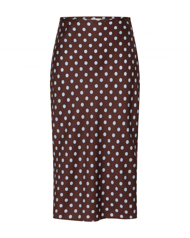 POSSE Юбка в горошек, цвет коричневый - изображение 1