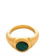 Кольцо Petra с малахитом, цвет золотой/зелёный - миниатюра 3