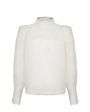 Блуза Vonna из рами с декором из английского кружева, цвет белый - миниатюра 1