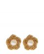 Beaded Breakfast Серьги-цветы в винтажном стиле, цвет золото/прозрачный - миниатюра 1