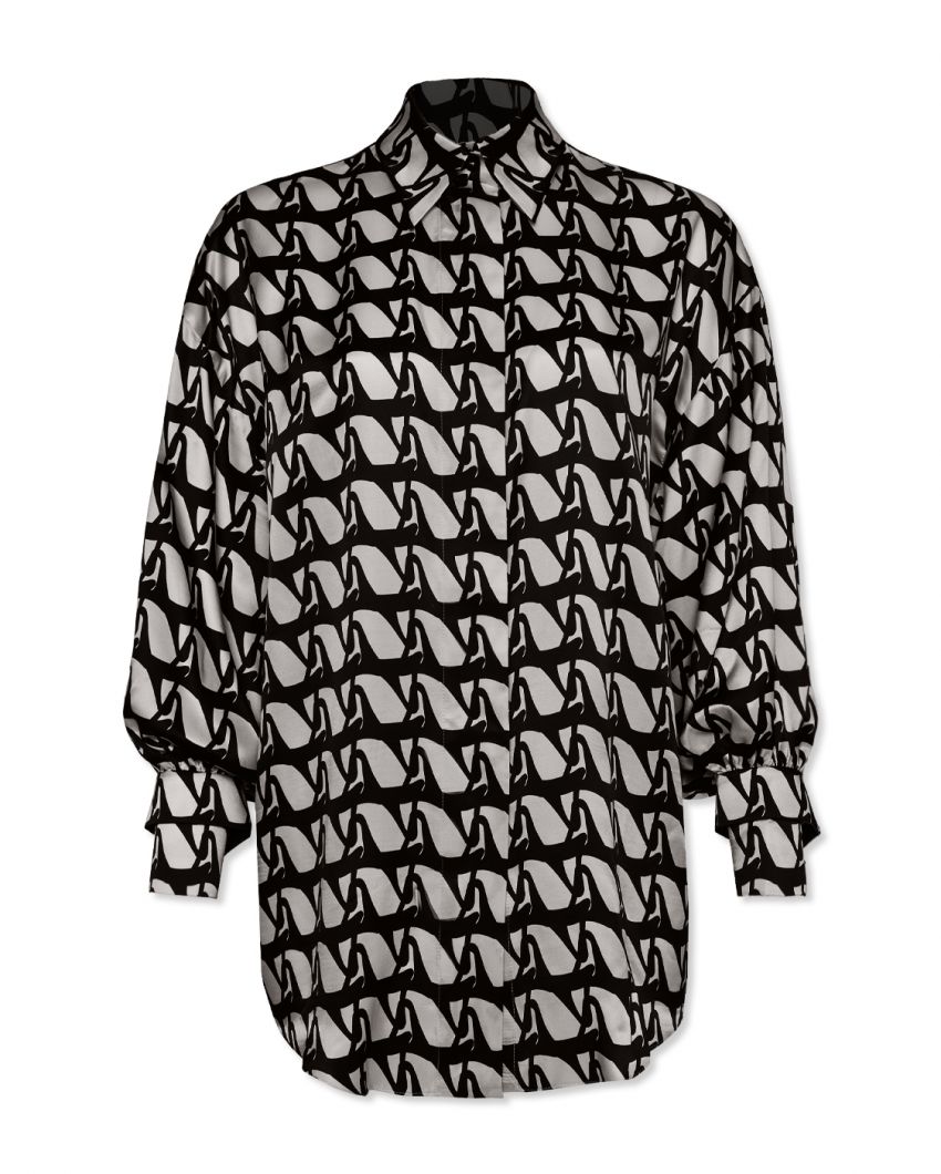 Блуза с геометричным принтом Rance из шелка