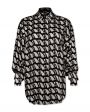 Блуза с геометричным принтом Rance из шелка, цвет черно-белый - миниатюра 1