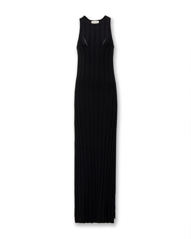 Эластичное трикотажное платье Islet из шелка и льна, цвет черный - изображение 1