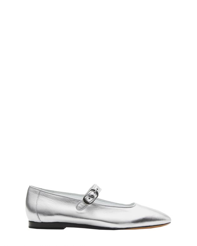 Le Monde Béryl Кожаные туфли Mary Jane, цвет серебряный - изображение 1