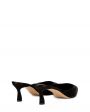 Сатиновые мюли на каблуке kitten heel, цвет черный - миниатюра 3