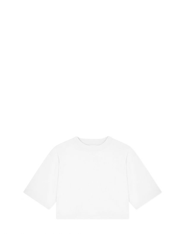Укороченная футболка Gupo из хлопка пима, цвет белый - изображение 1