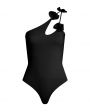 Слитный купальник Aldaba на одно плечо, цвет черный - миниатюра 1