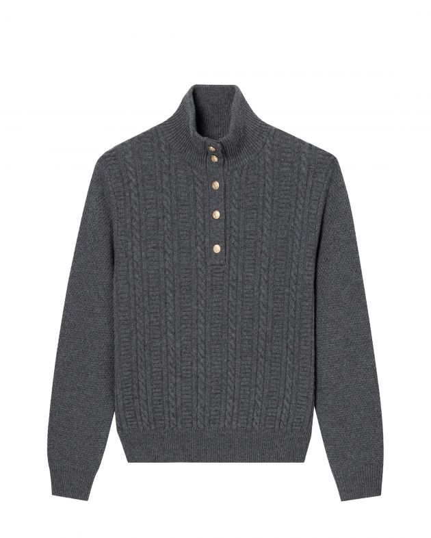 A.P.C. Шерстяной свитер Thea, цвет темно-серый - изображение 1