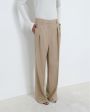 Шерстяные брюки Sbiru с двойными защипами, цвет бежевый - миниатюра 4