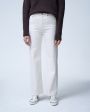 Широкие джинсы в стиле 70-х с ультравысокой посадкой, цвет белый - миниатюра 5