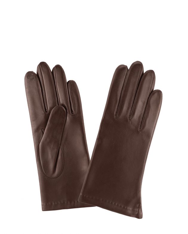 Glove Story Кожаные перчатки с шелковым подкладом, цвет коричневый - изображение 1