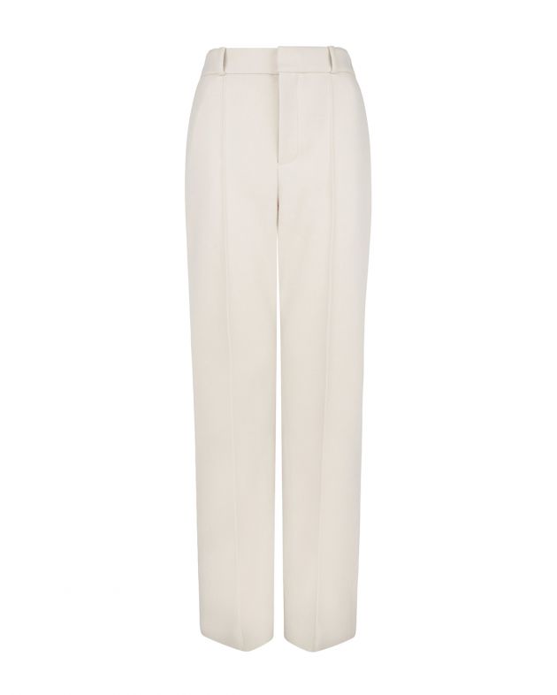 Широкие костюмные брюки, цвет белый - изображение 1