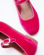Бархатные туфли Mary Jane, цвет розовый - миниатюра 3
