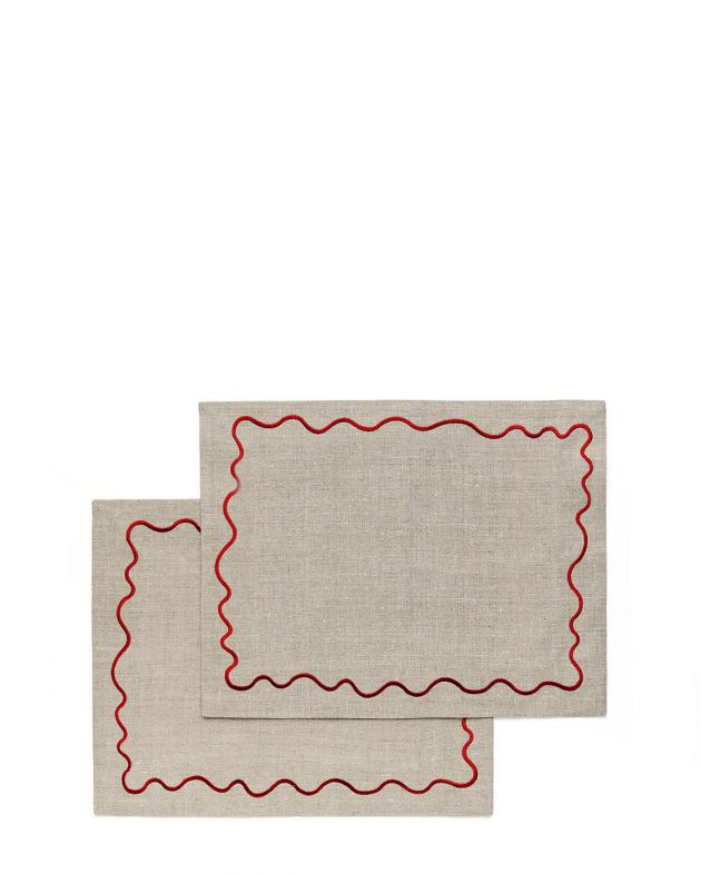Набор из двух плейсматов NUSELF, цвет красный - изображение 1
