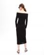 LOULOU STUDIO Платье макси Bicado с открытыми плечами, цвет черный - миниатюра 3
